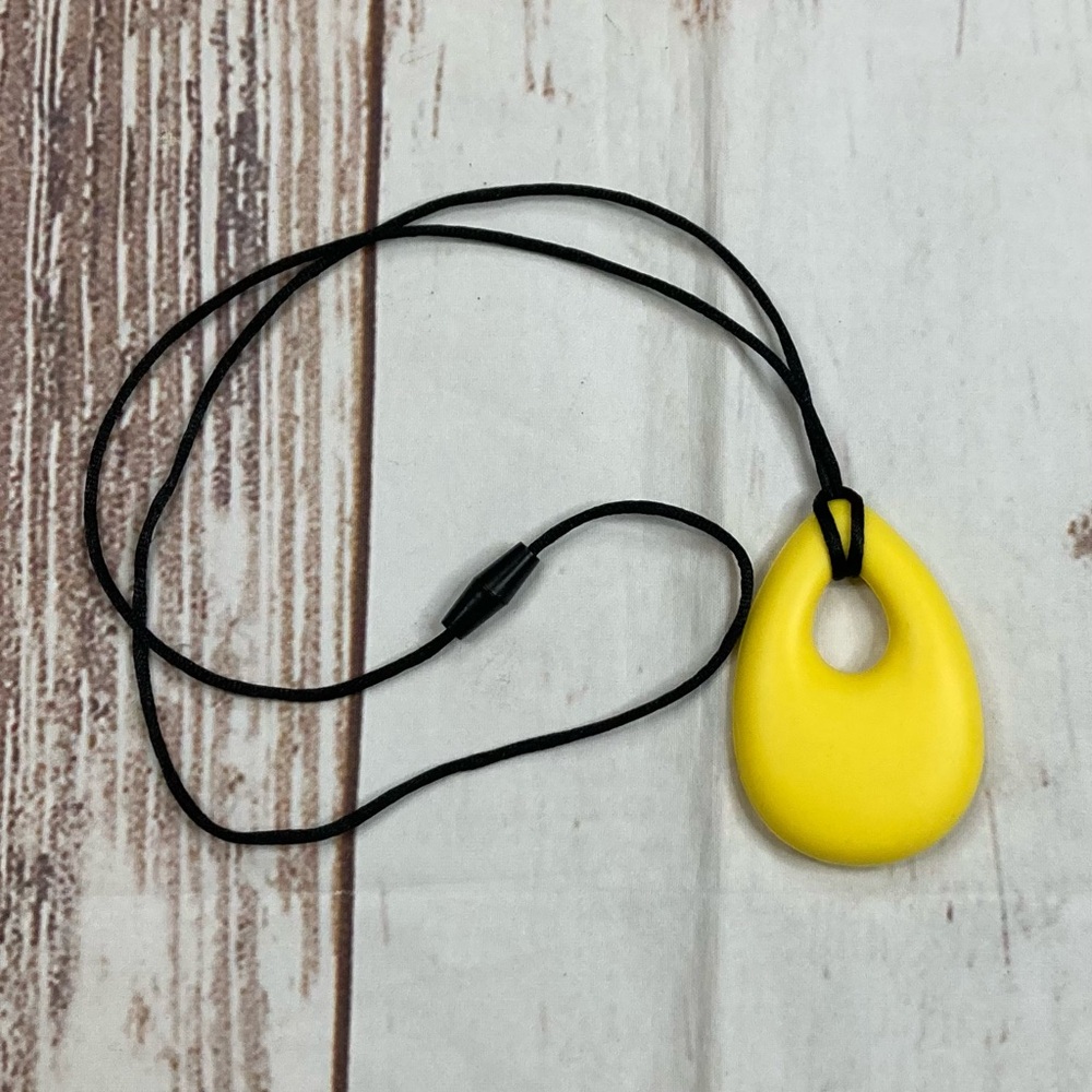 Oval Chew Pendant With Breakaway Clasp Necklace Yellow Color